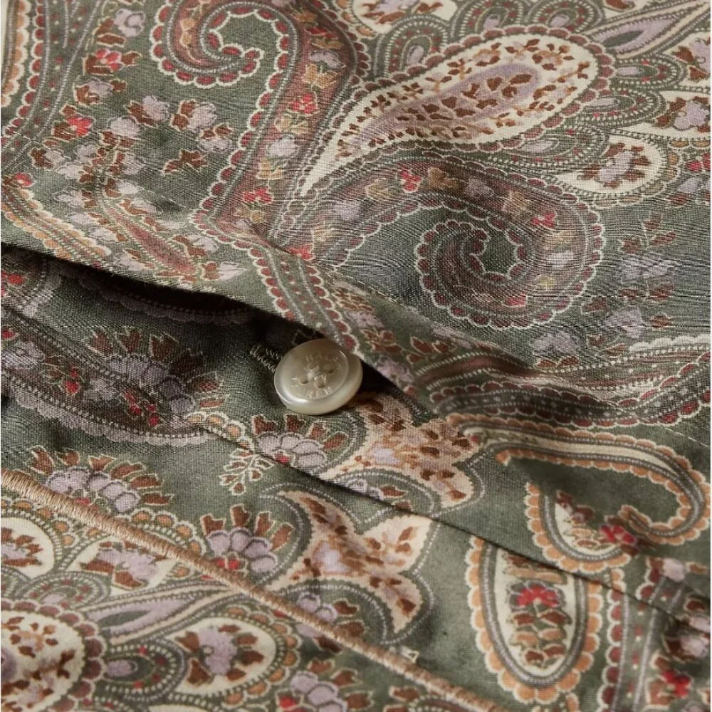 NEW 1pc RALPH LAUREN Heritage Paisley Sage Green FULL / QUEEN Sateen Duvet Cover
